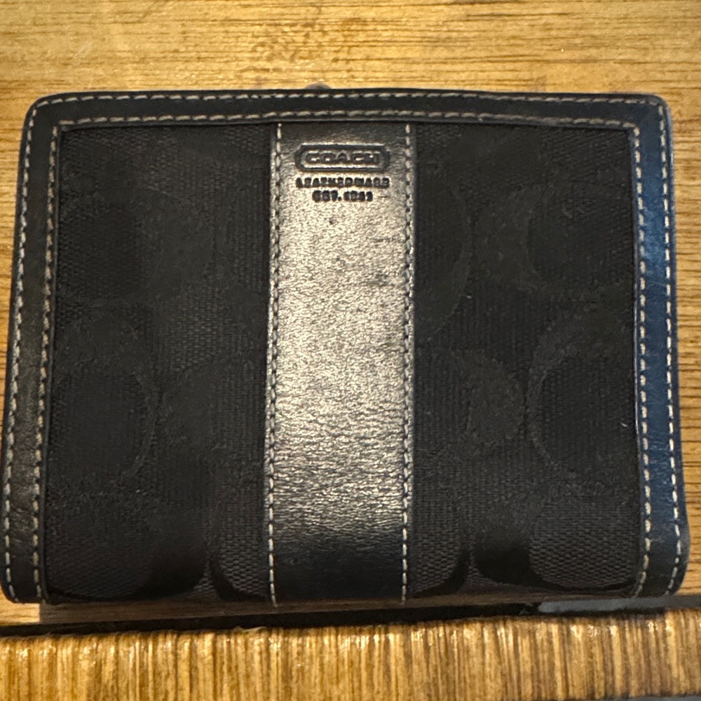 Coach Black Signature Card Holder